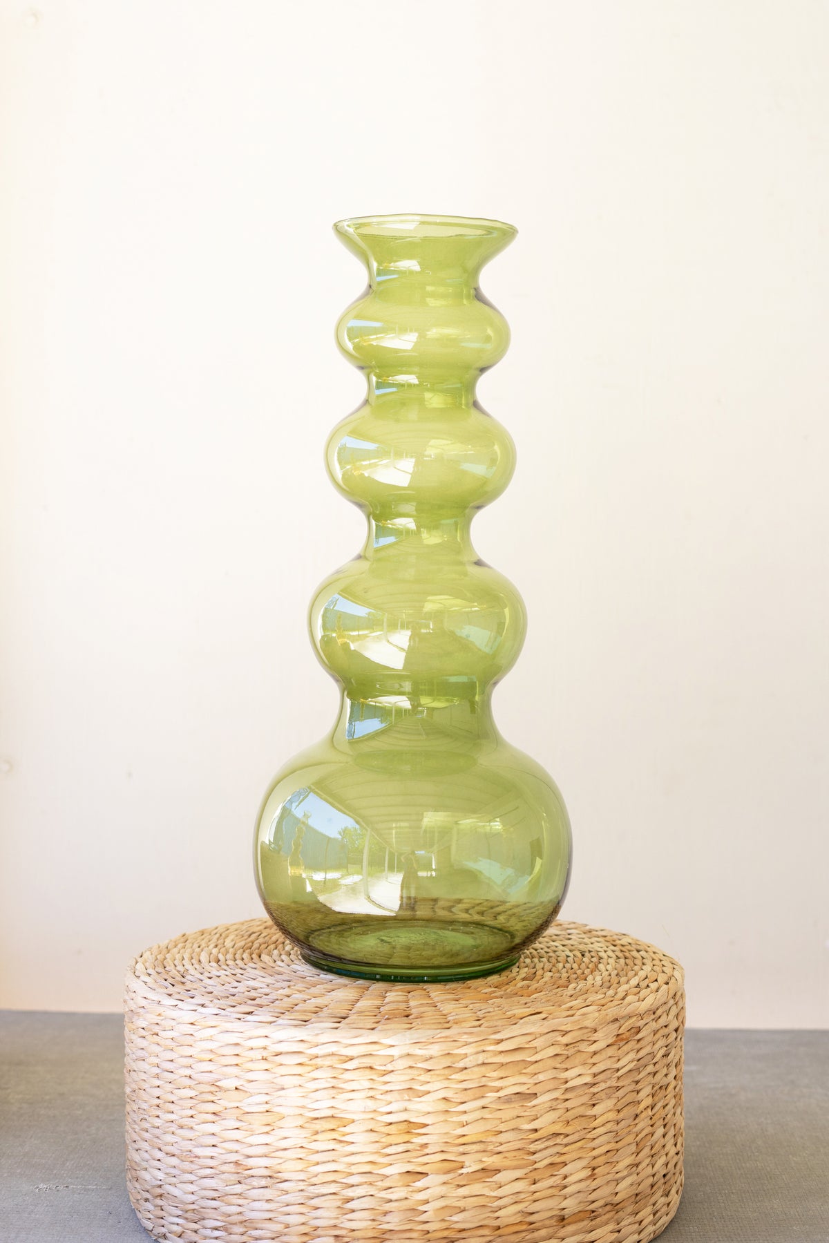 Glass Bubble Vase - Green