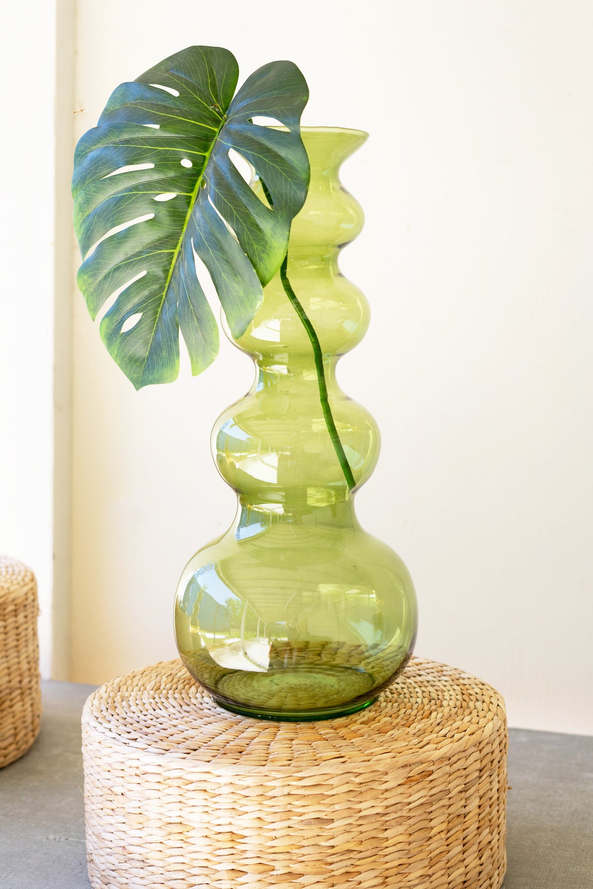 Glass Bubble Vase - Green – LARGE