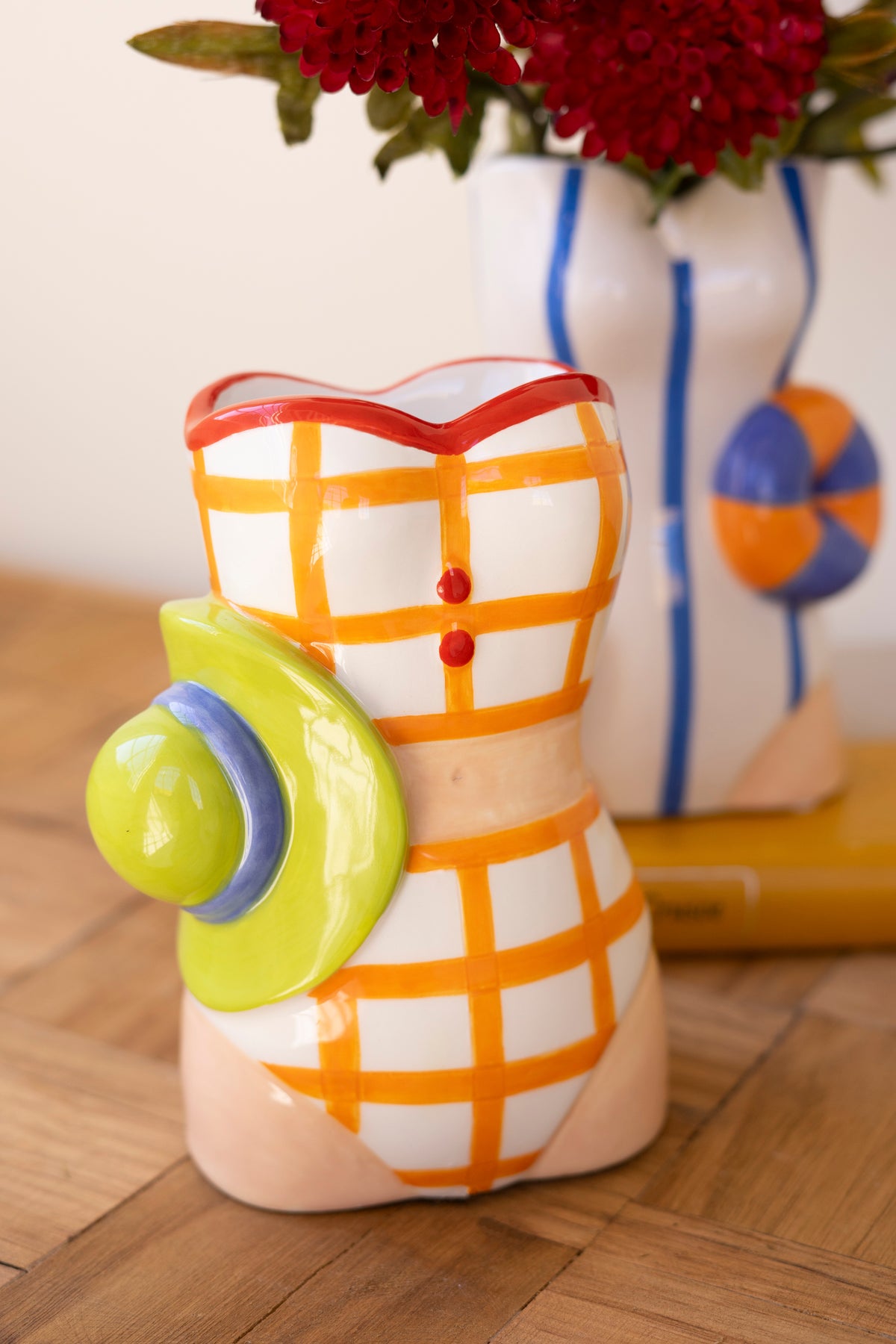 Set of Two Ceramic Swimsuit Vases