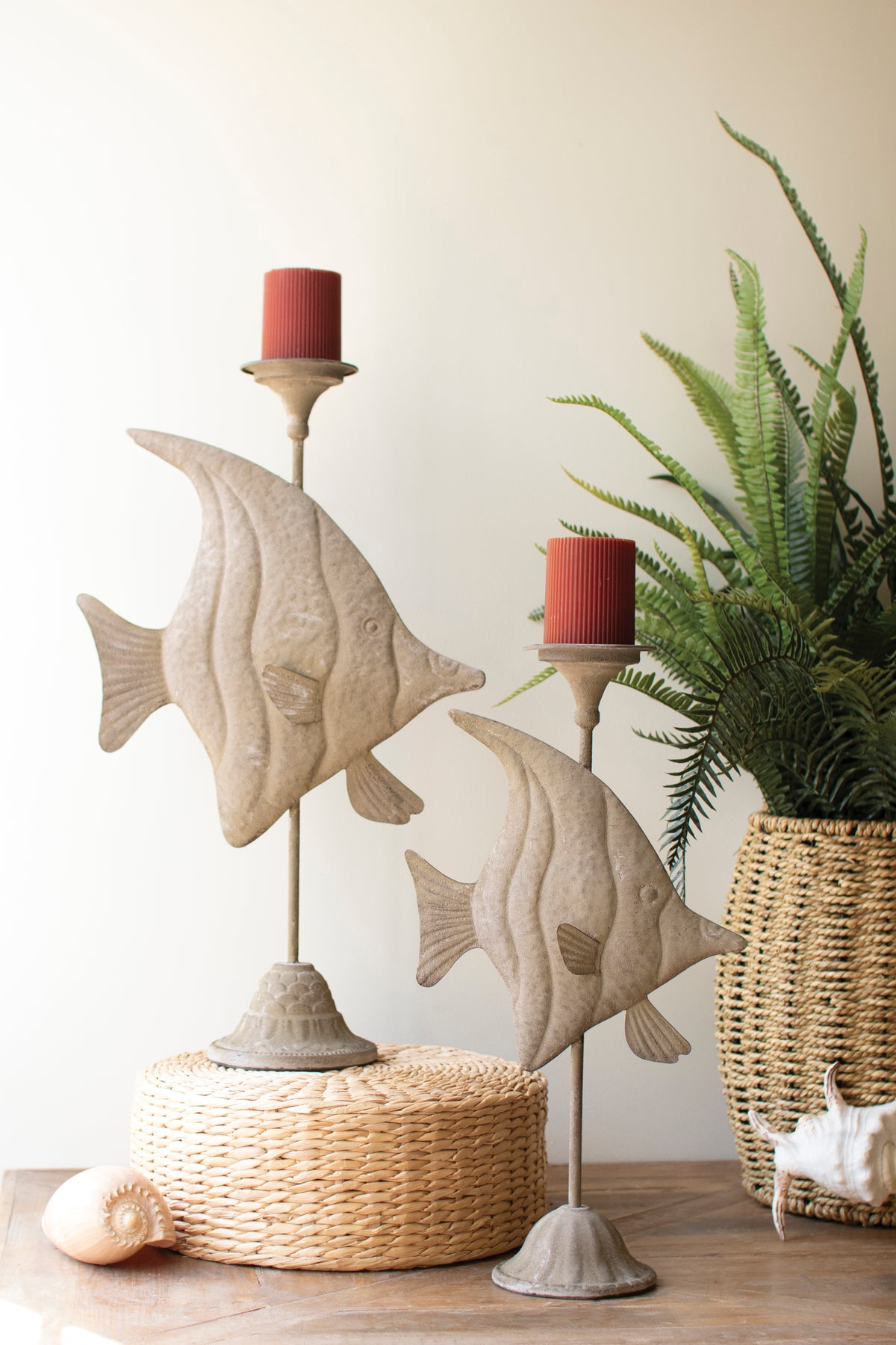 Set of Two Fish Candle Holders
