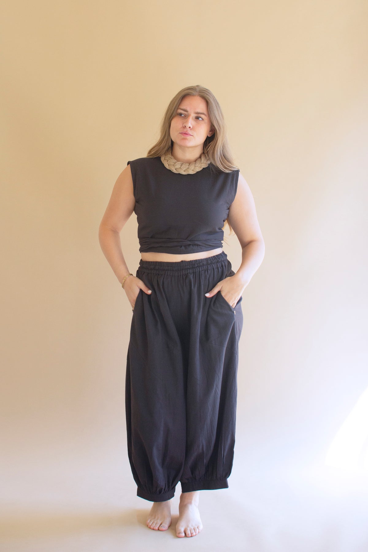 Drawstring Balloon Pant - Midnight