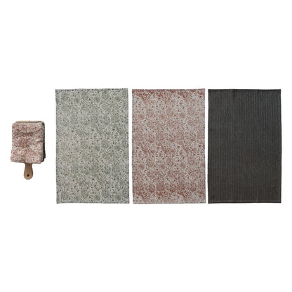 Set of 3 Tea Towels w/ Board