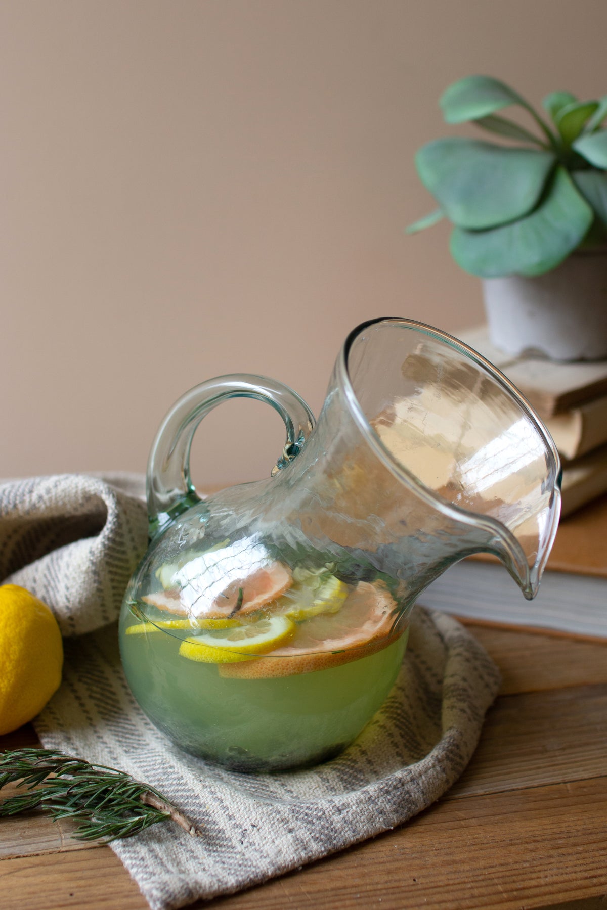 Glass Tilted Pitcher – SMALL