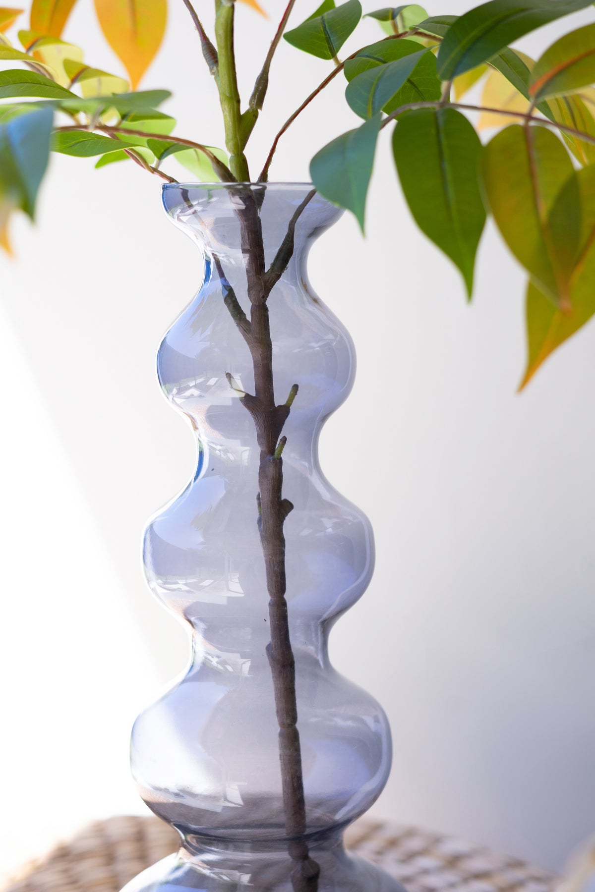 Glass Bubble Vase - Blue