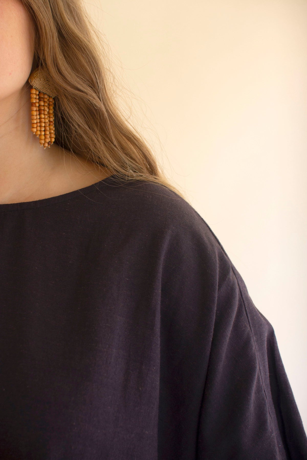 Short-Sleeve Blouse with Button on Sleeves - Midnight