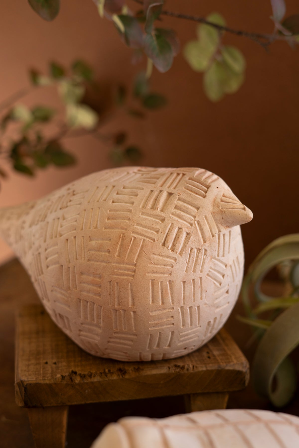 Set of Two Terracotta Birds