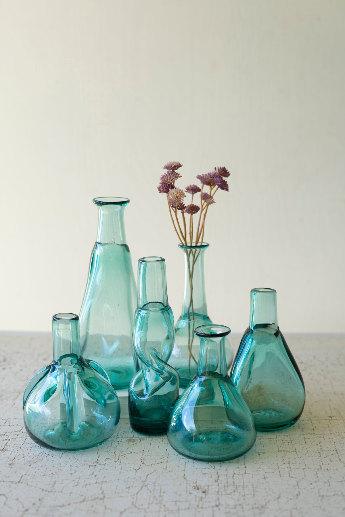 Set of Six Bottle Bud Vases