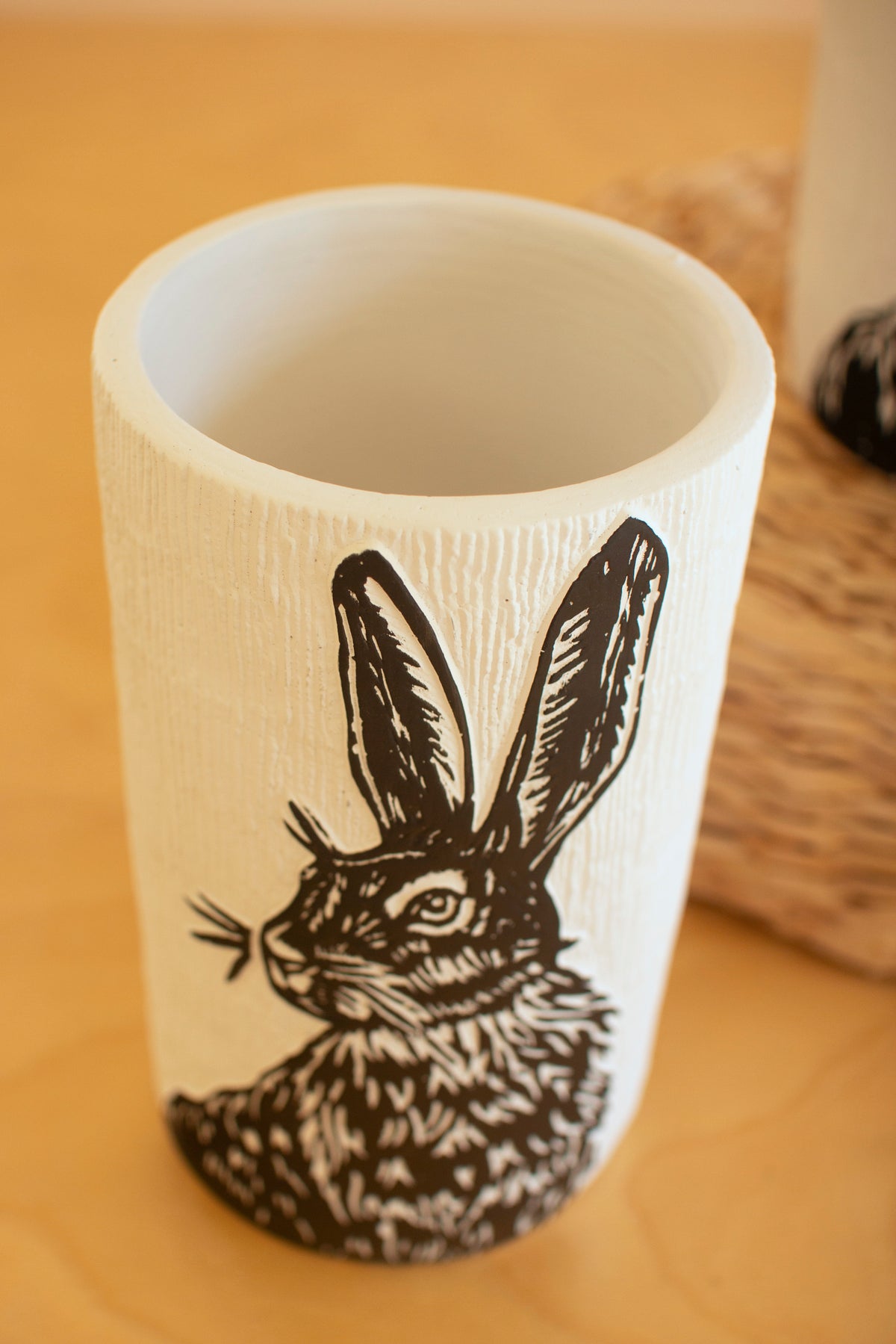 Set of Two Cement Easter Rabbit Planters