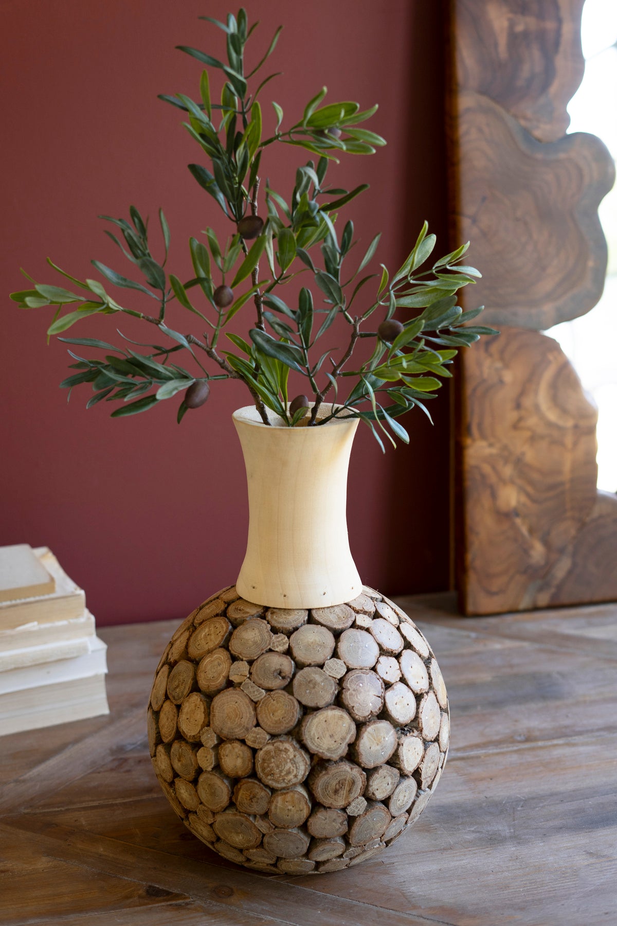 Spliced Wood Bulb Vase – 14" SHORT