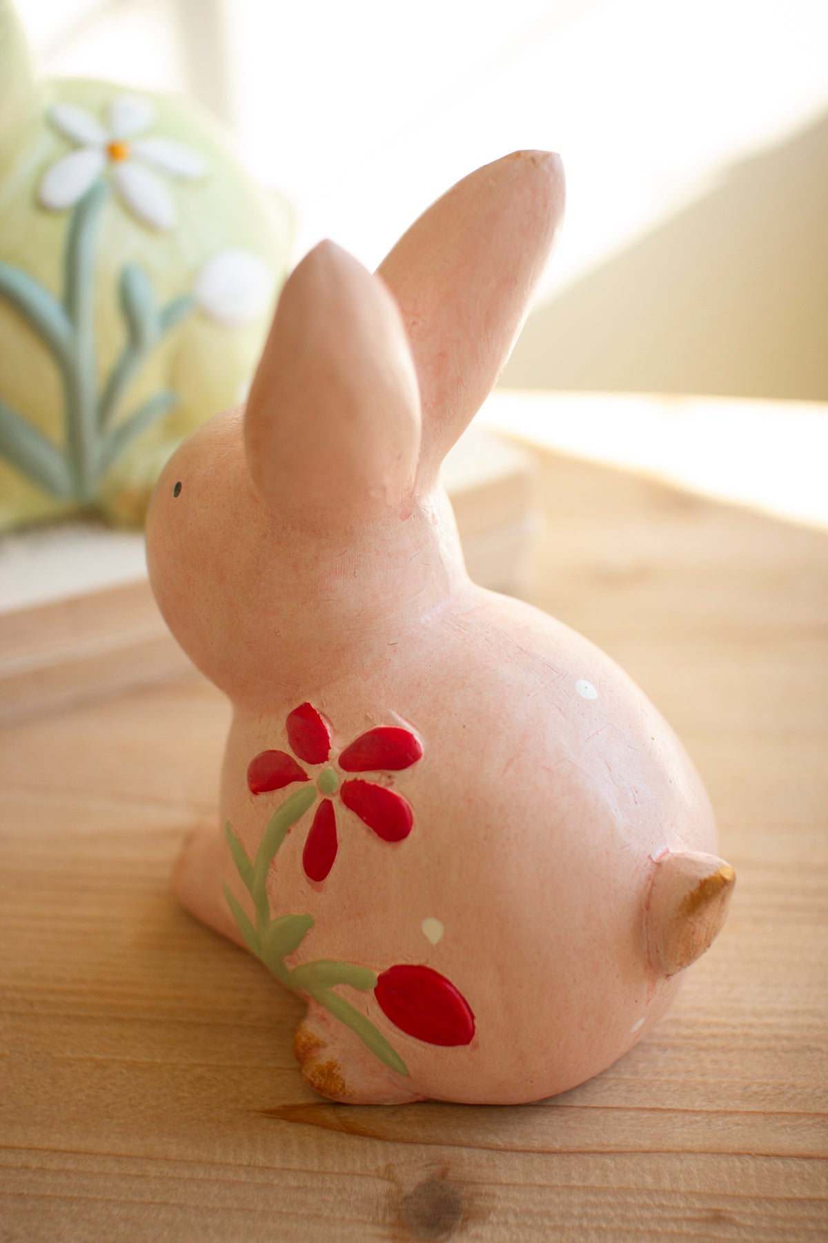 Set of Two Colorful Faux Concrete Bunnies
