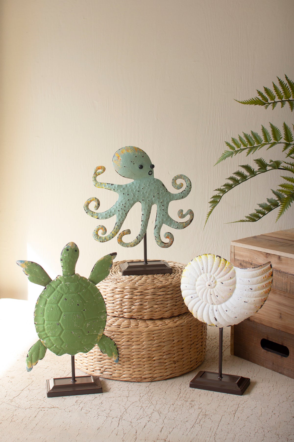 Set of Three Painted Coastal Decor