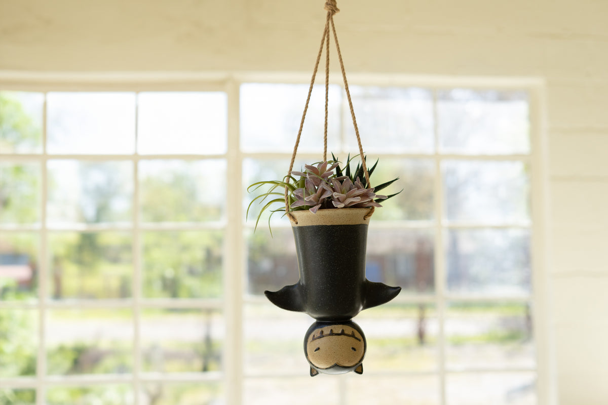 Ceramic Hanging Bat Planter
