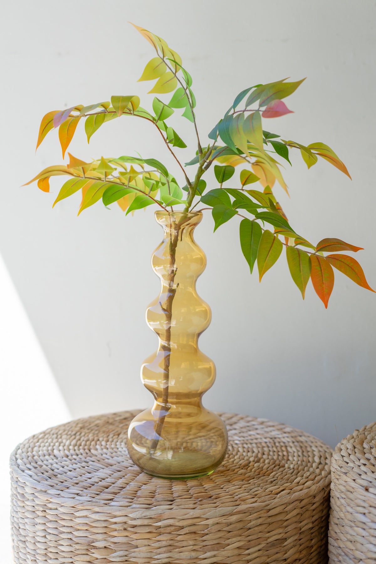 Glass Bubble Vase - Amber – SMALL