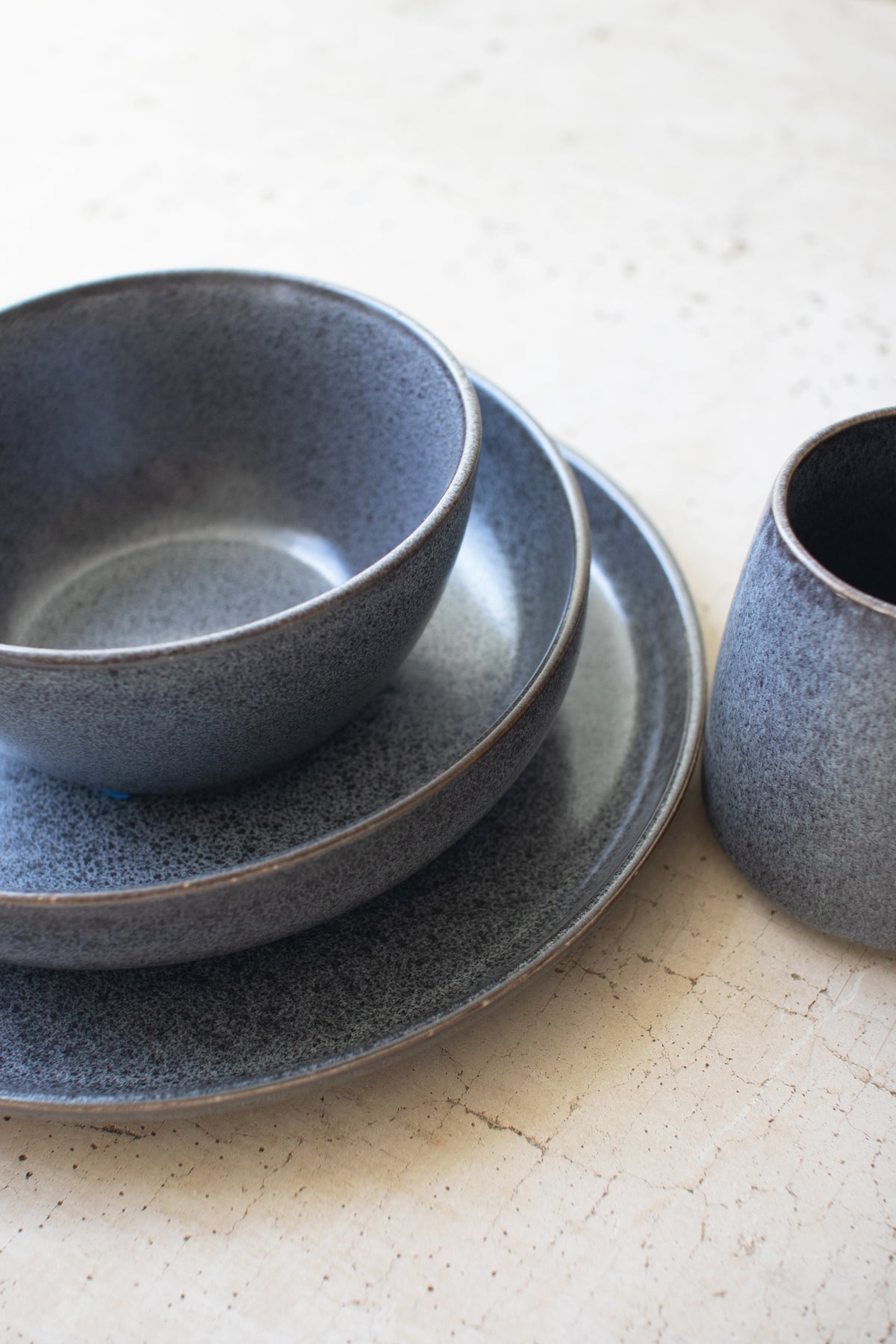 Set of Four Ceramic Mugs - Stonewash