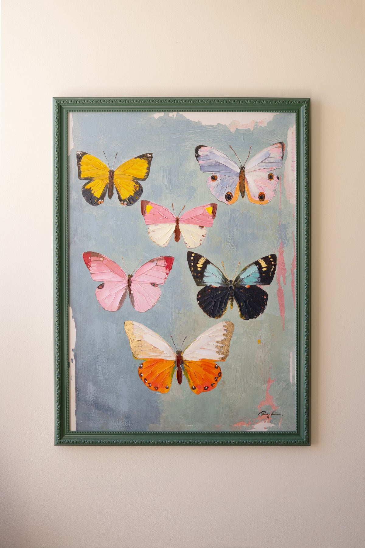 Framed Butterfly Painting