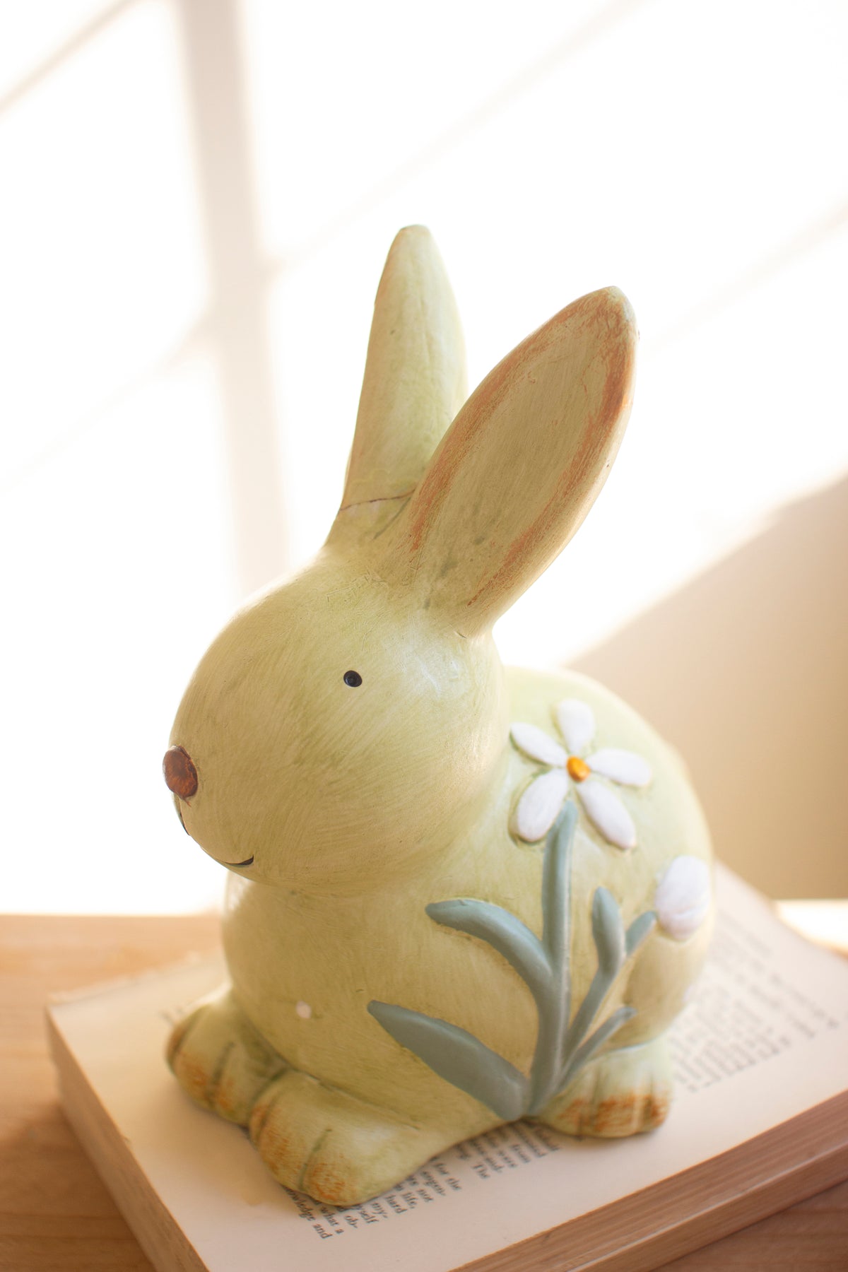 Set of Two Colorful Faux Concrete Bunnies