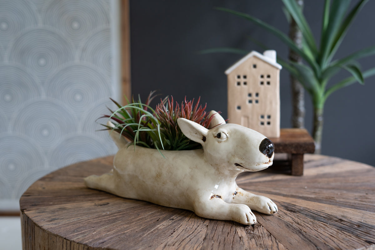 Ceramic Bull Terrier Planter