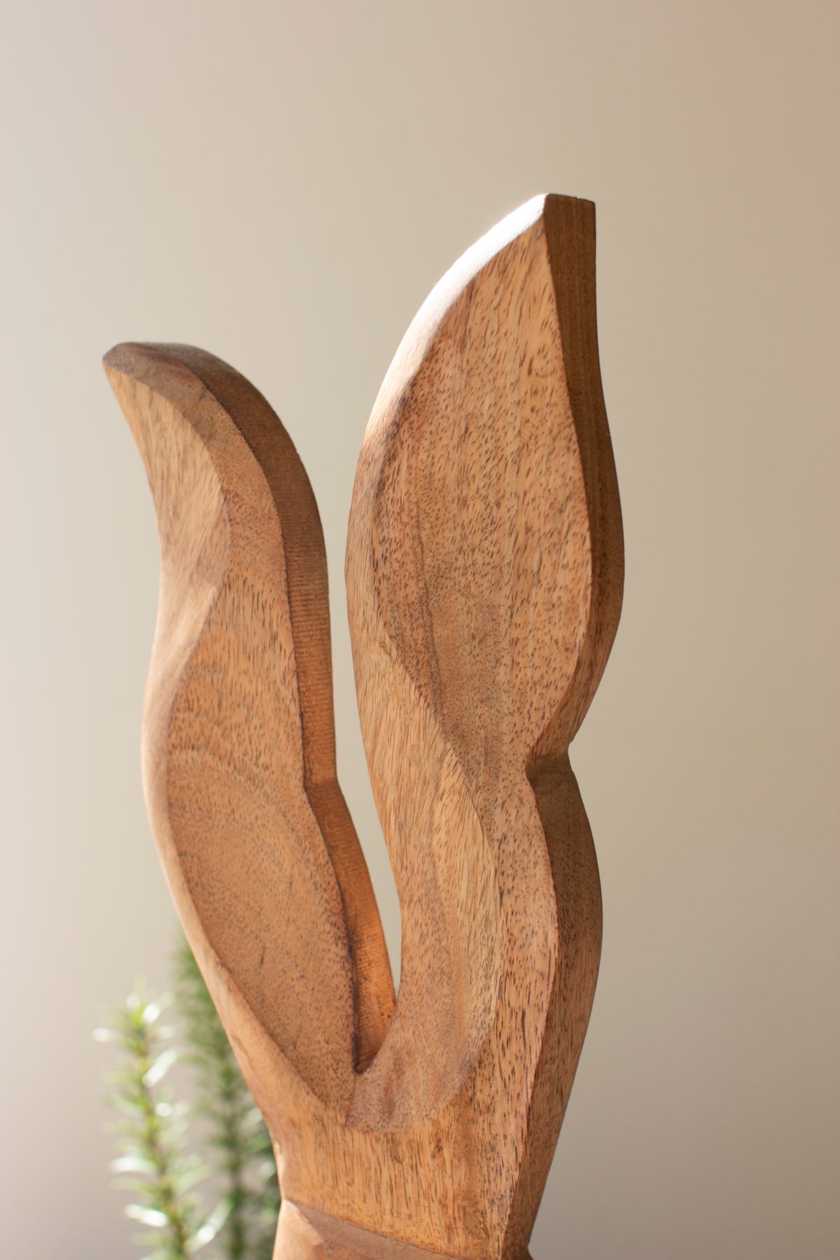 Tall Carved Wooden Rabbit on a Base