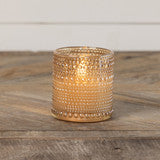 Sm Hobnail Glass Candle w/ Timer