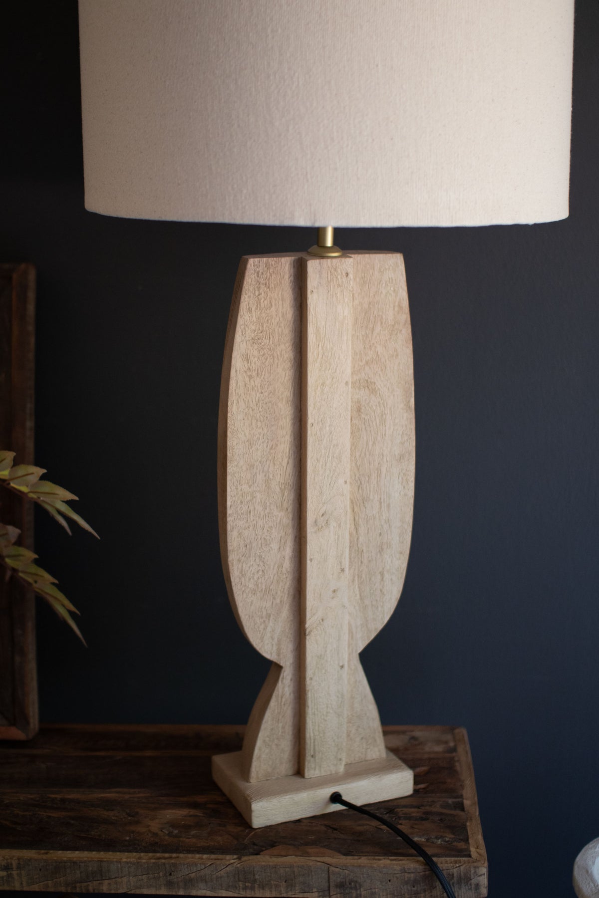 Wooden Table Lamp Base - Face