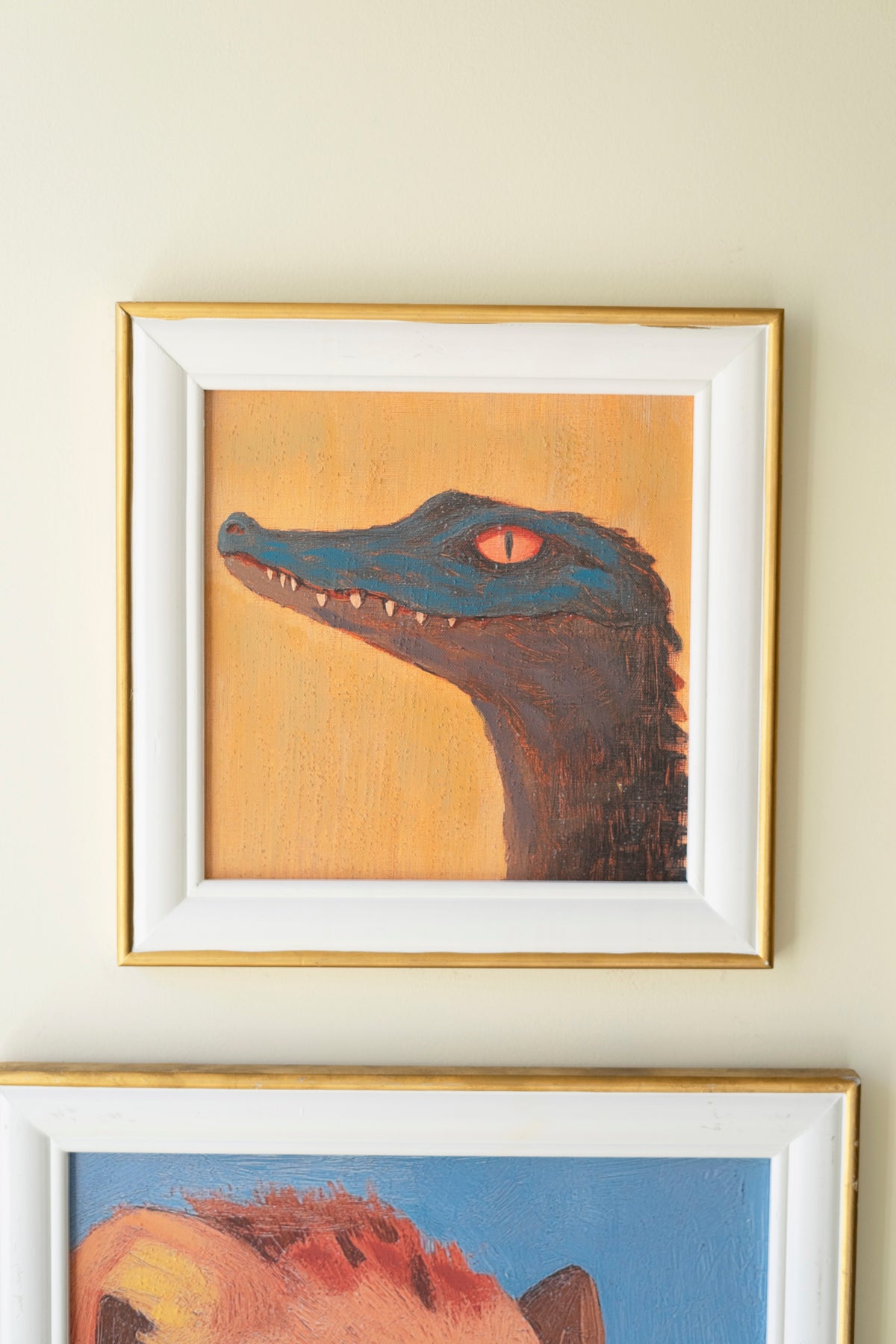 Set of Five Framed Animals Paintings