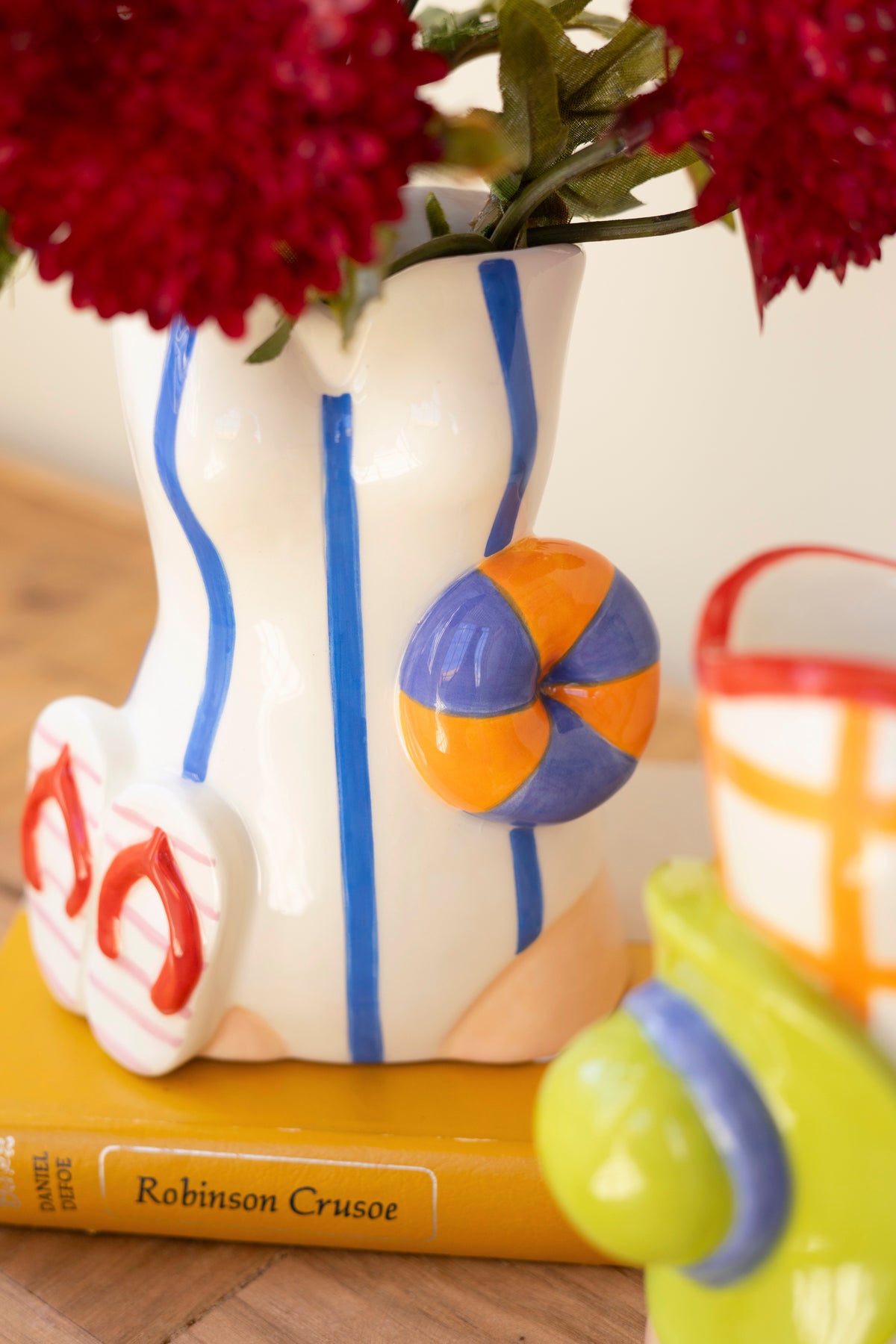 Set of Two Ceramic Swimsuit Vases