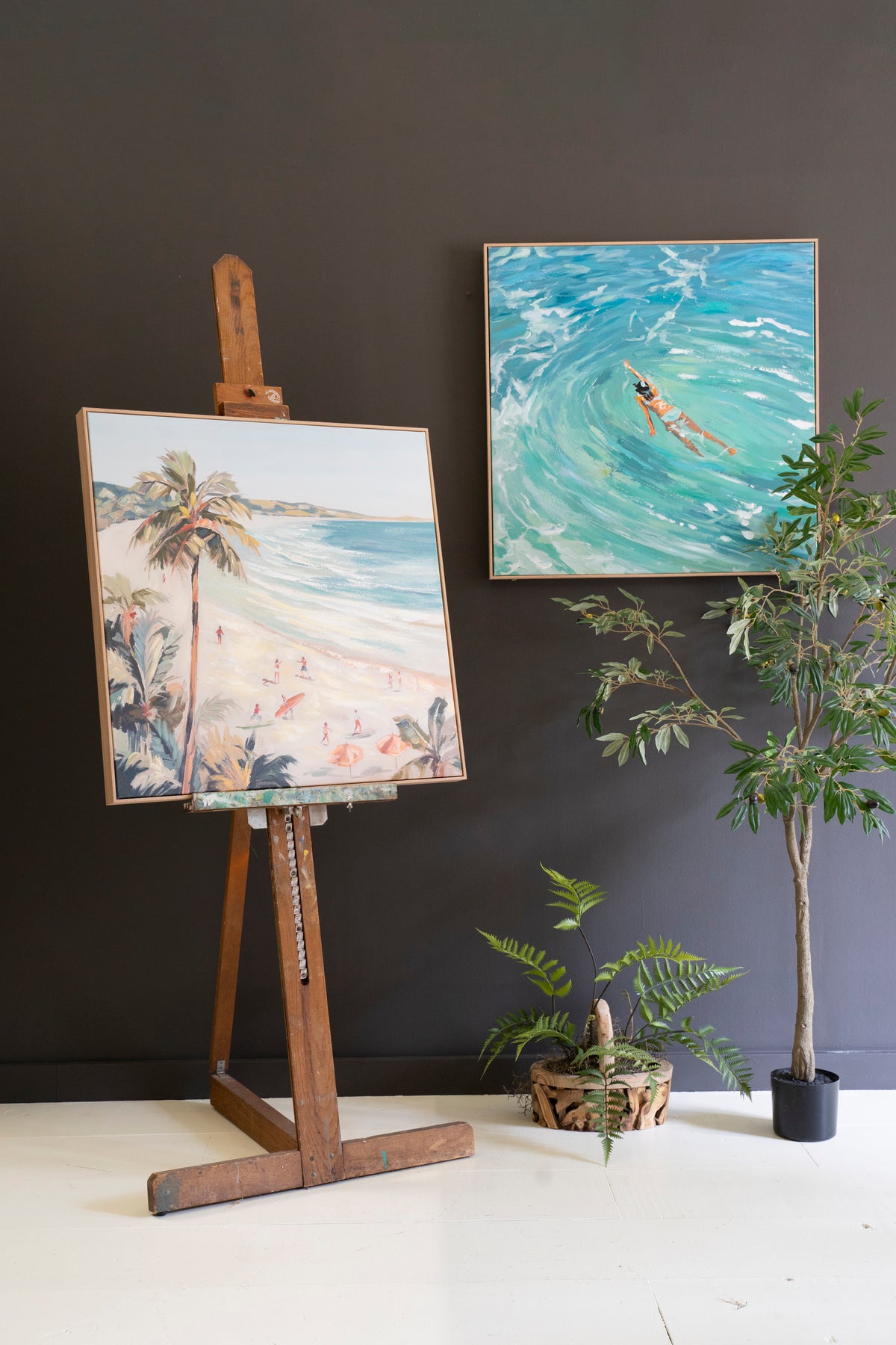 Framed Painting - Swimmer