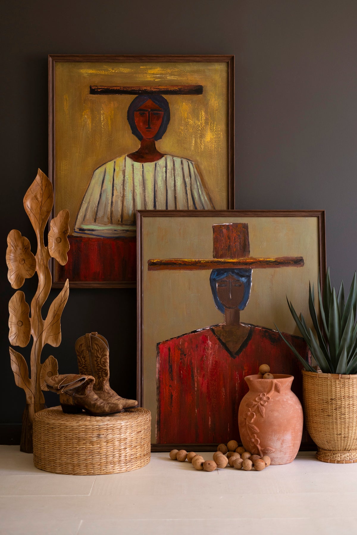 Framed Painting Southwest Woman