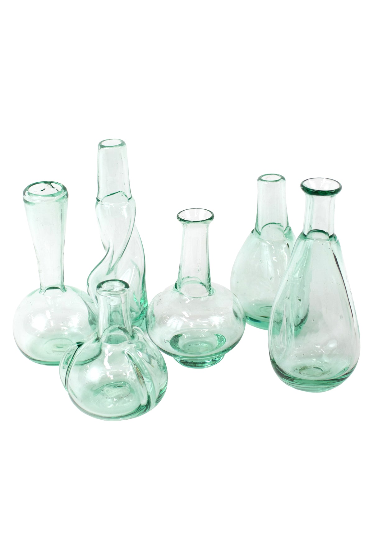 Set of Six Bottle Bud Vases