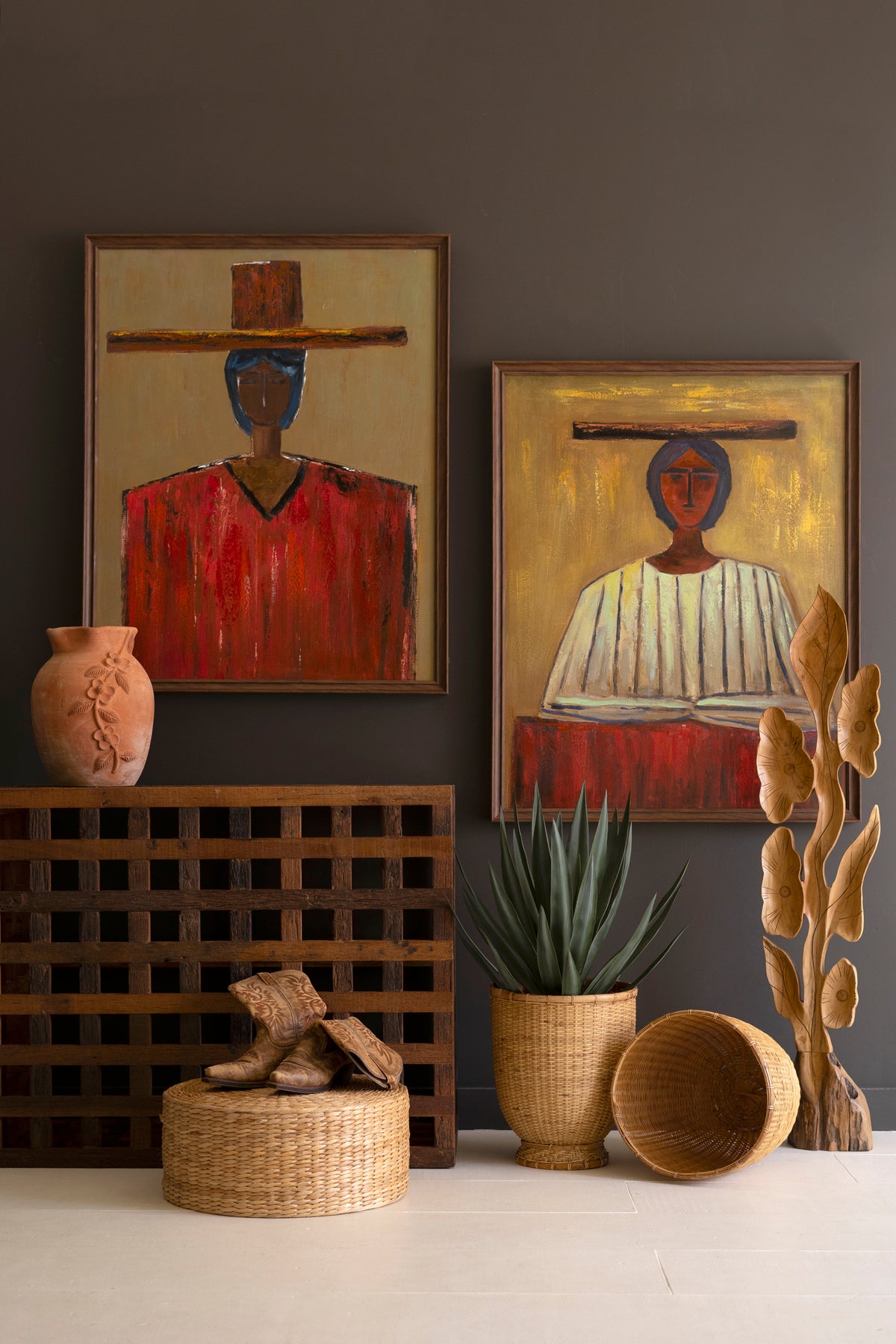 Framed Painting Southwest Woman