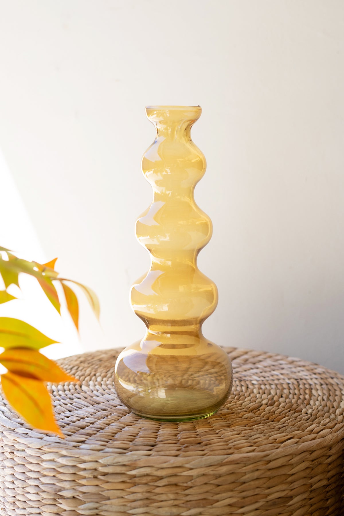 Glass Bubble Vase - Amber