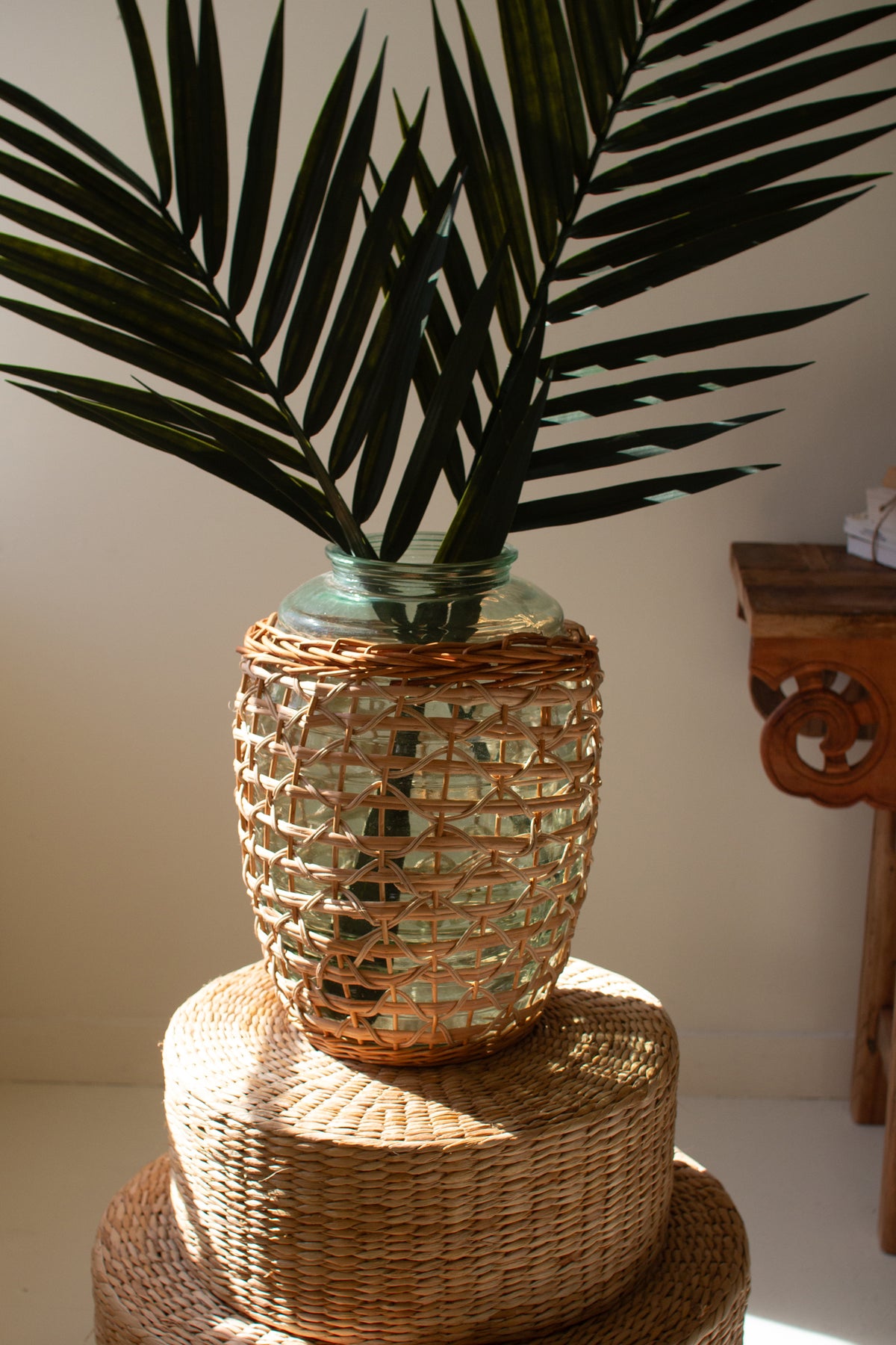 Willow Wrapped Glass Vessel
