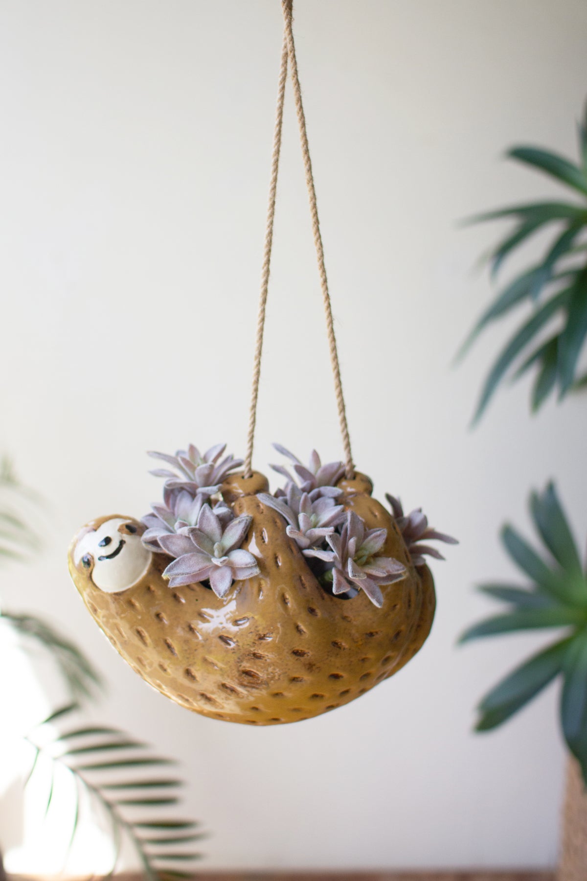 Ceramic Hanging Sloth Planter