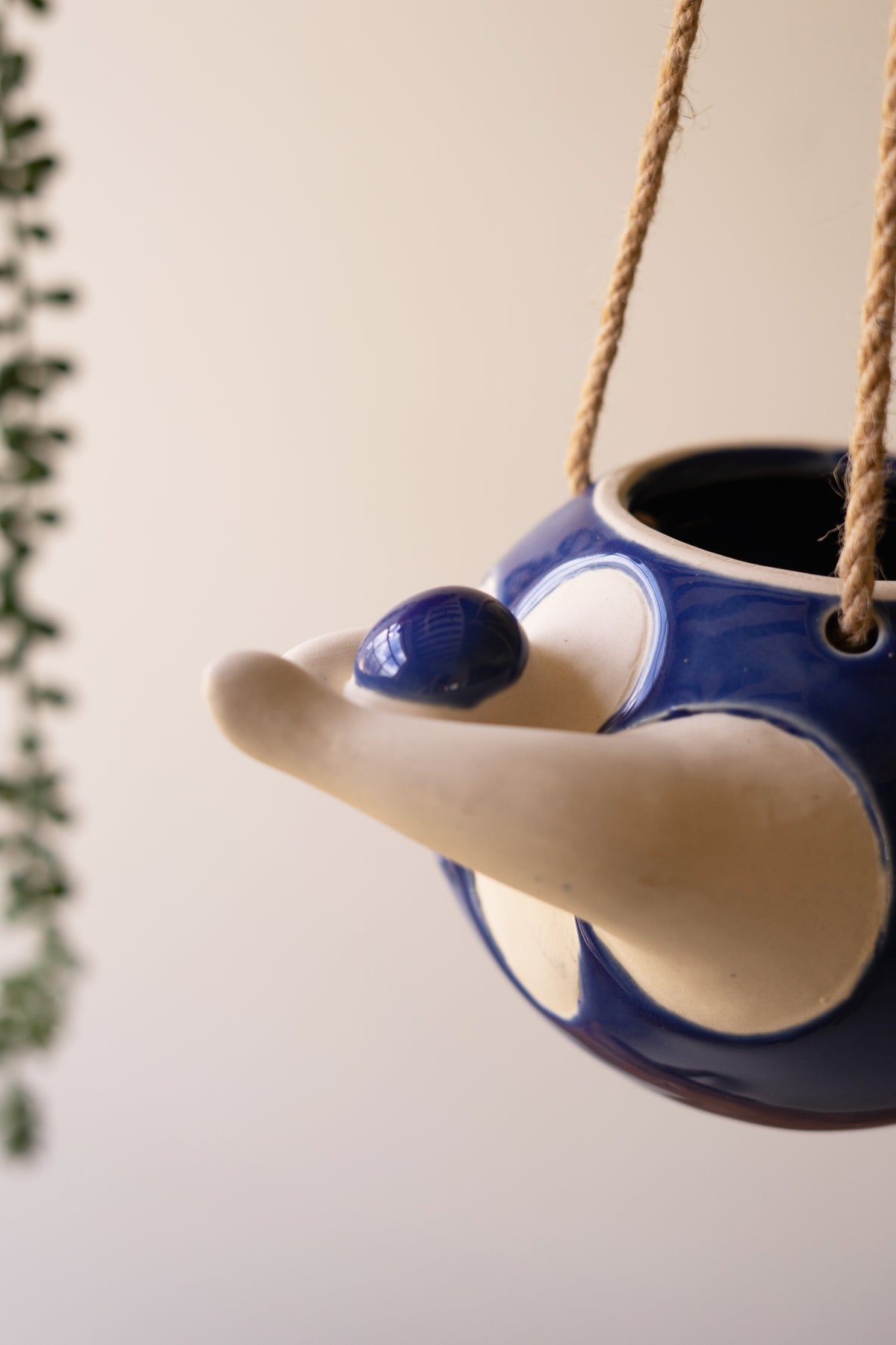 Set of Two Hanging Ceramic Swimmers Planters - One Each