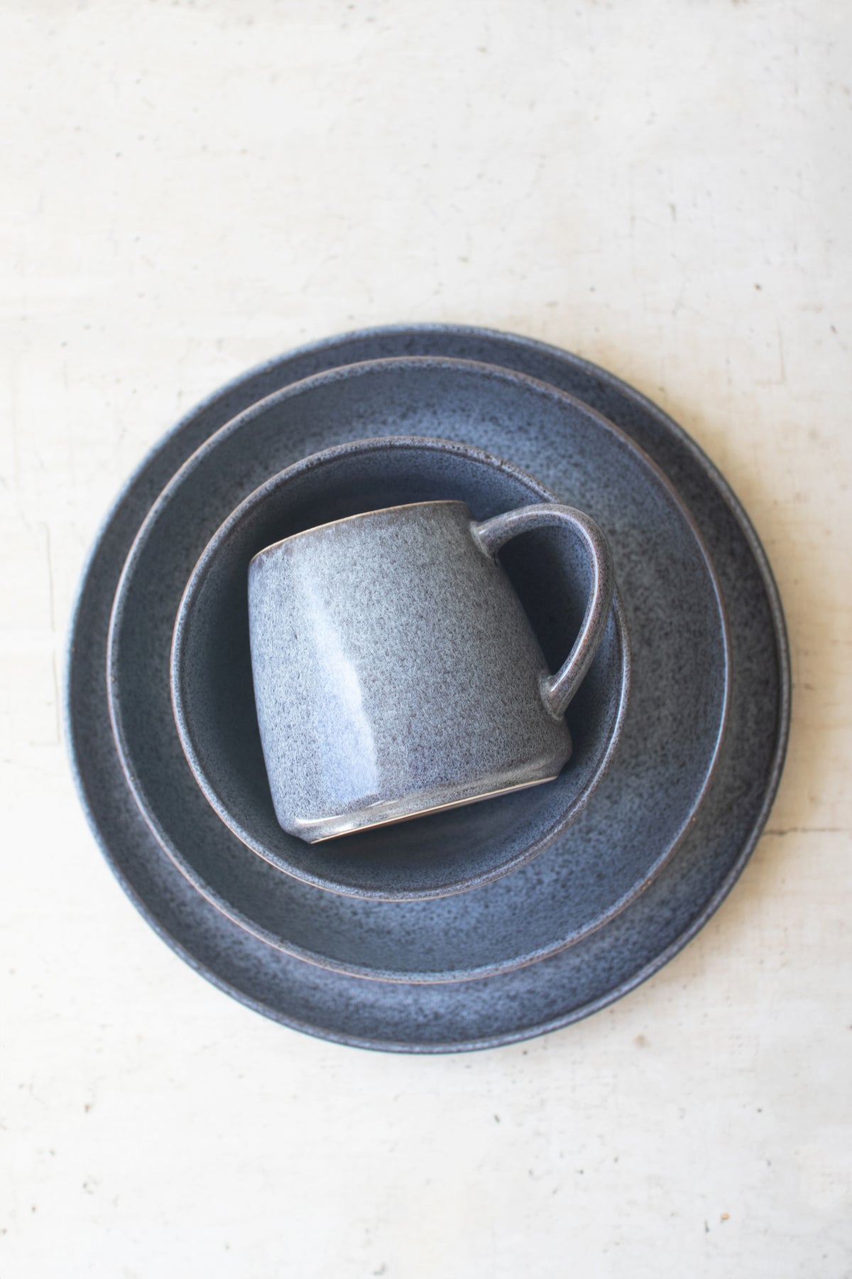 Set of Four Ceramic Mugs - Stonewash
