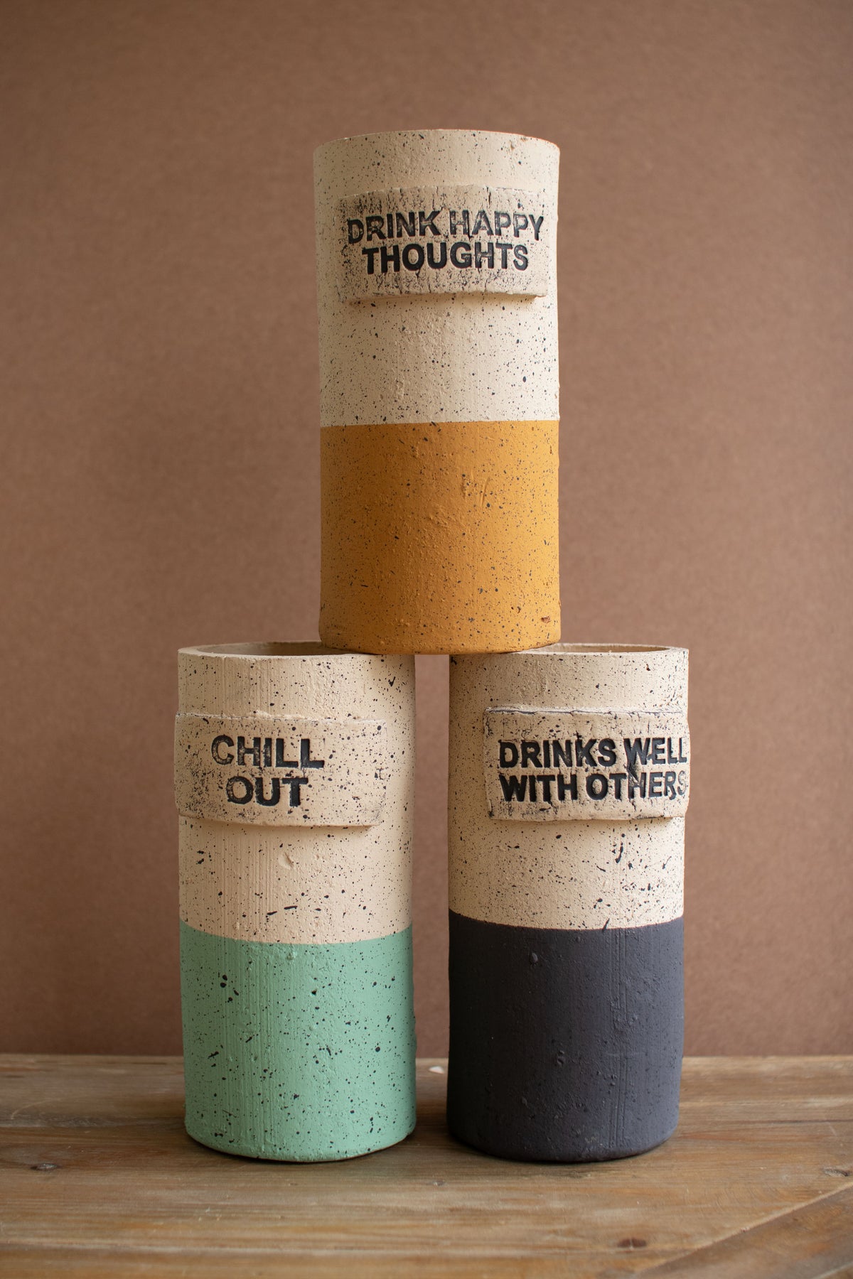 Set of Three Terracotta Wine Coolers - One Each