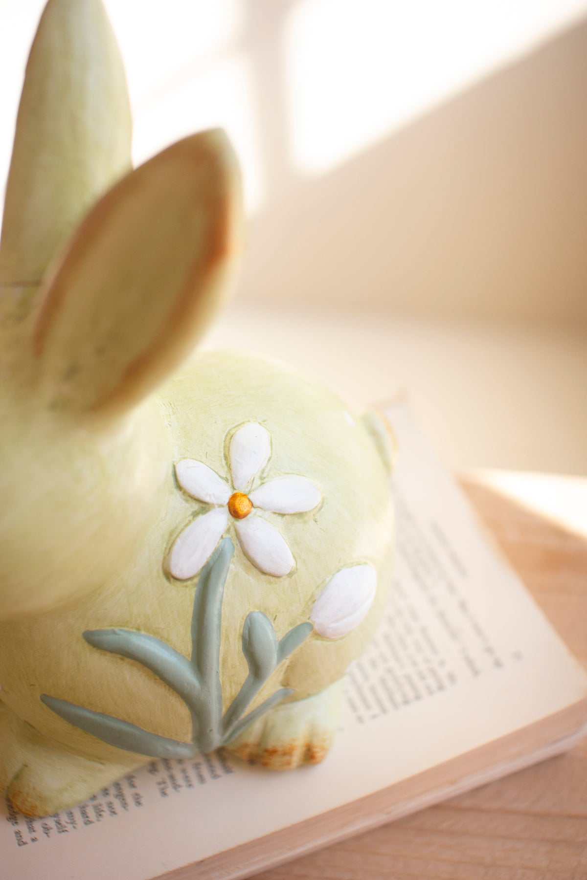 Set of Two Colorful Faux Concrete Bunnies