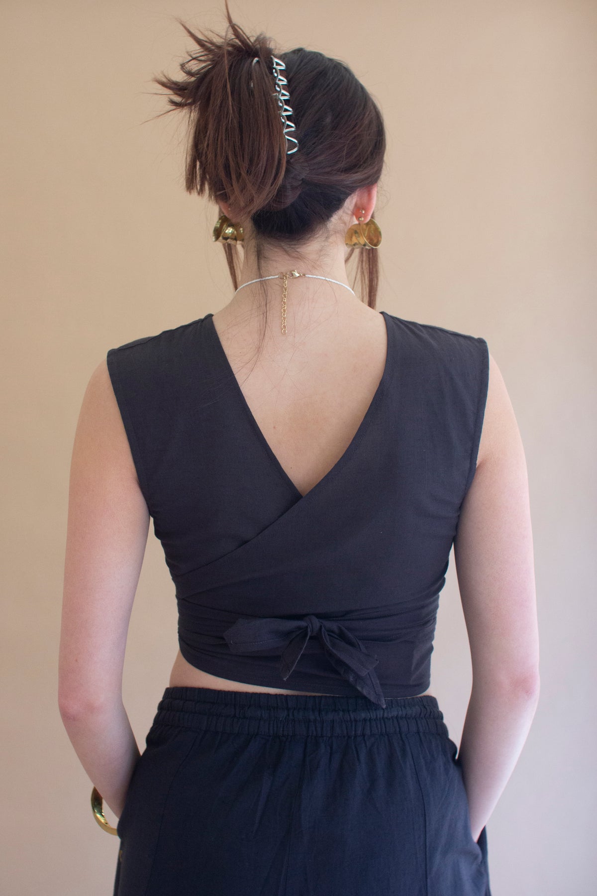 Convertible Wrap Blouse - Midnight