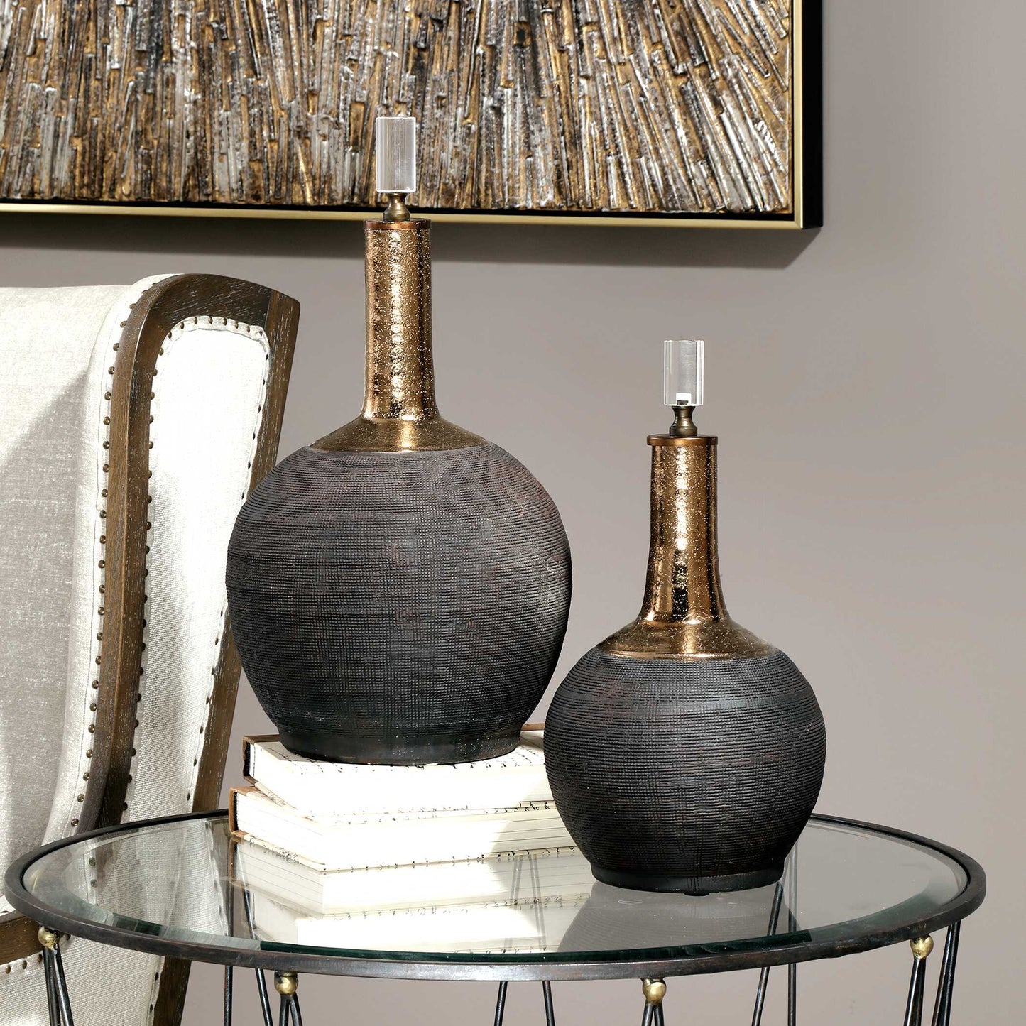 Arnav Matte Black Bottles Set/2