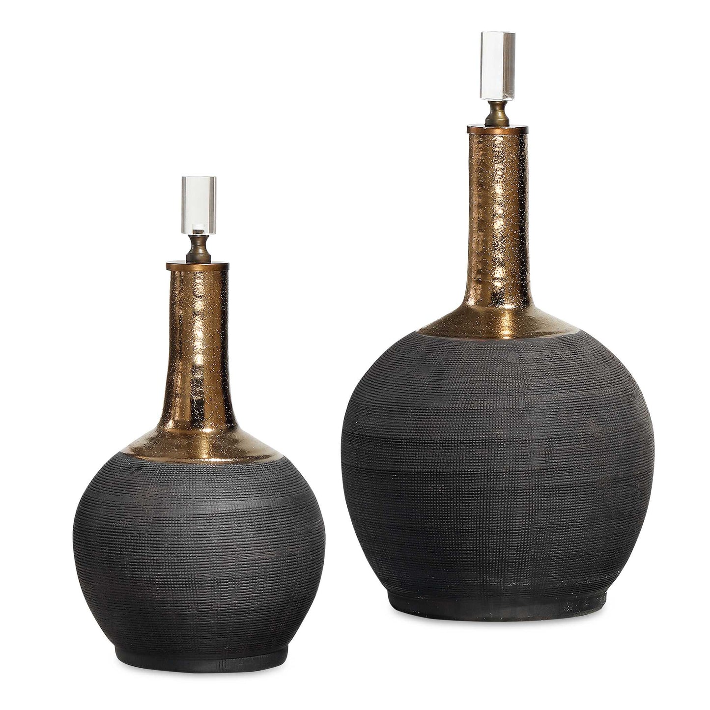 Arnav Matte Black Bottles Set/2