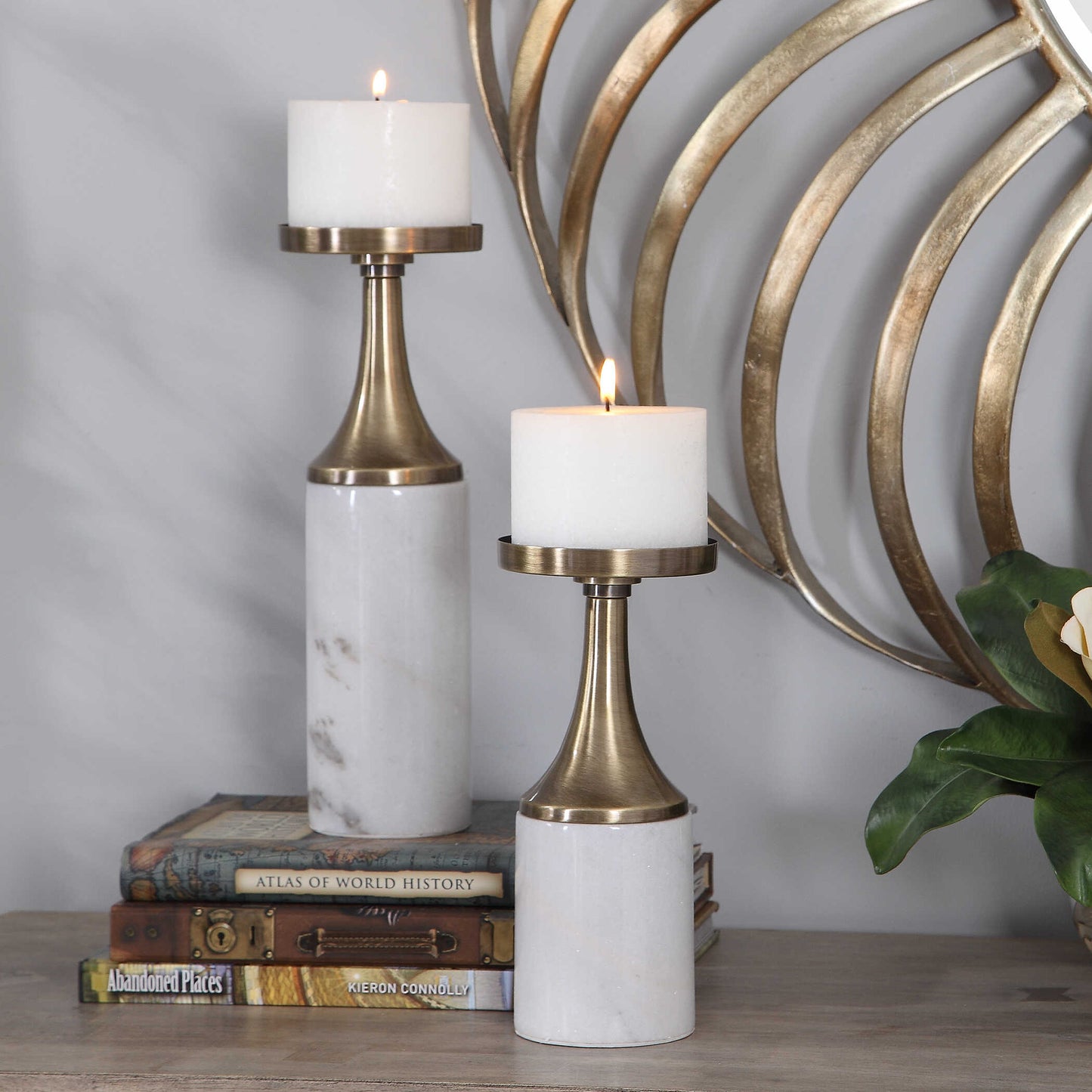 Castiel Marble Candleholders Set/2