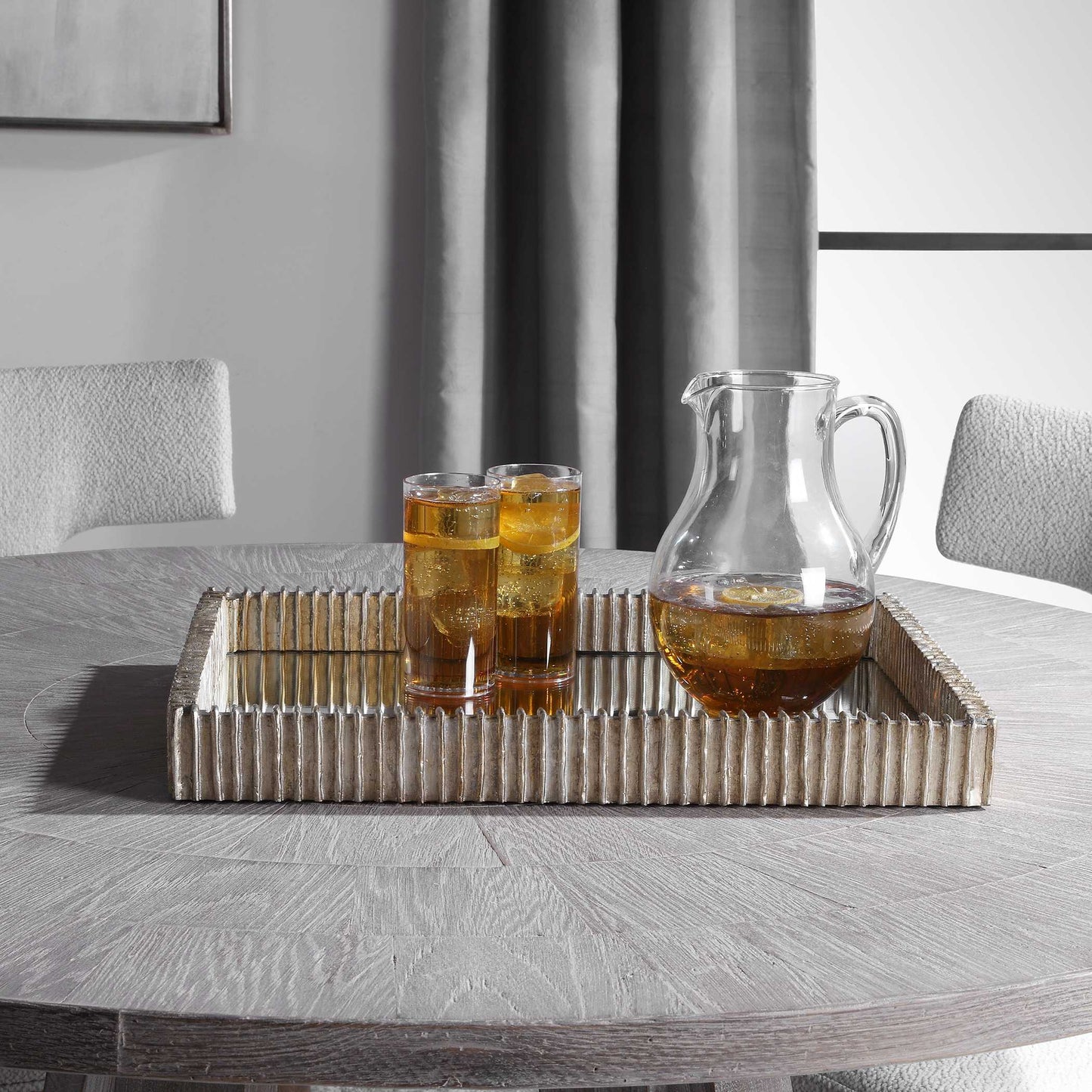 Talmage Silver Mirrored Tray