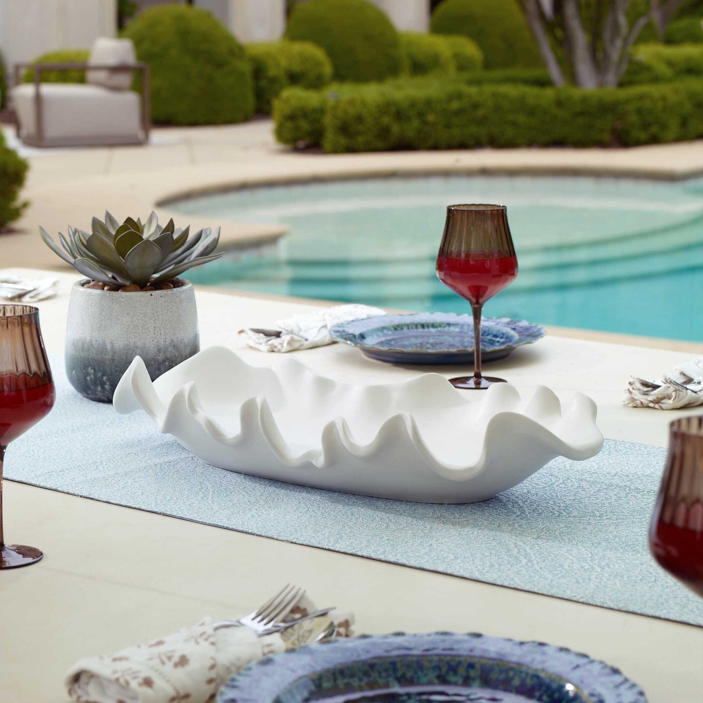 Ruffled Feathers Modern White Bowl