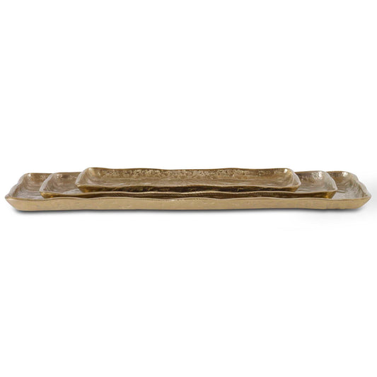 Artisan Antique Gold Trays Set/3