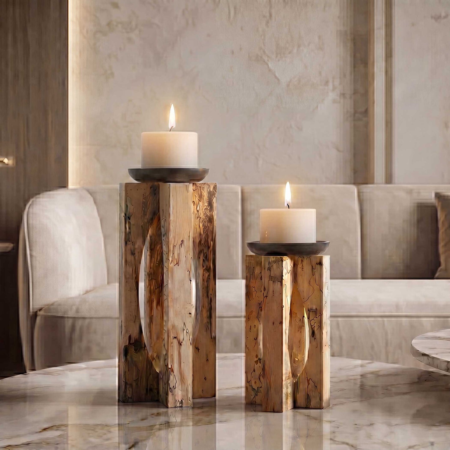 Ilva Wood Candleholders Set/2