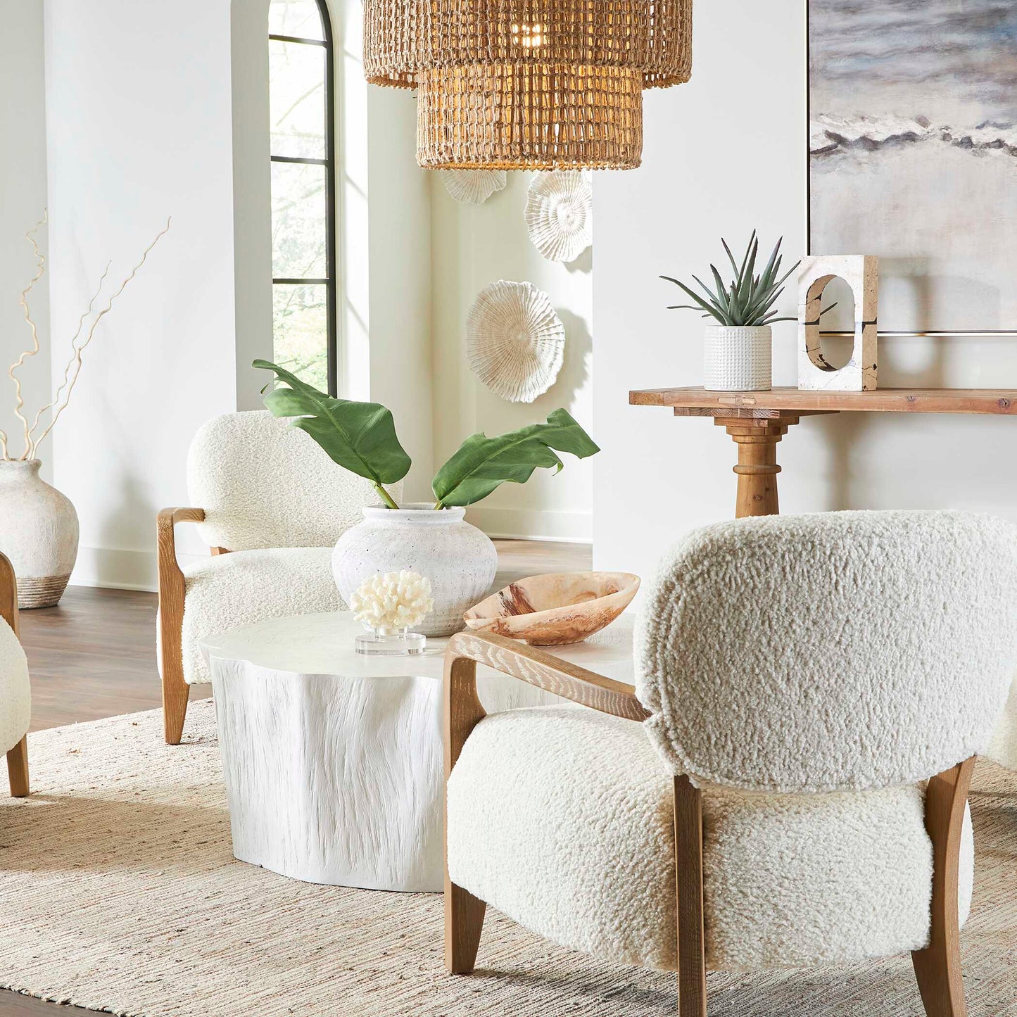 Floreana Round White Vase