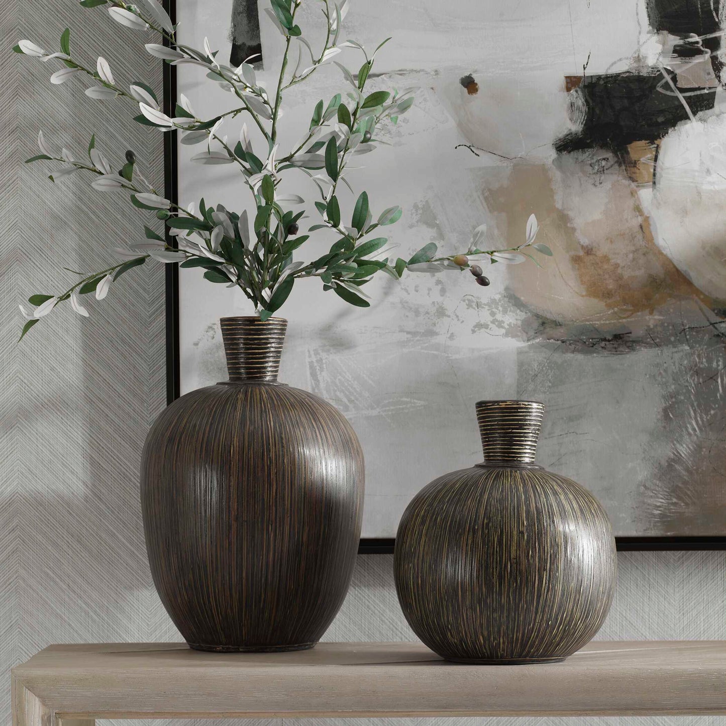Islander Black Vases Set/2