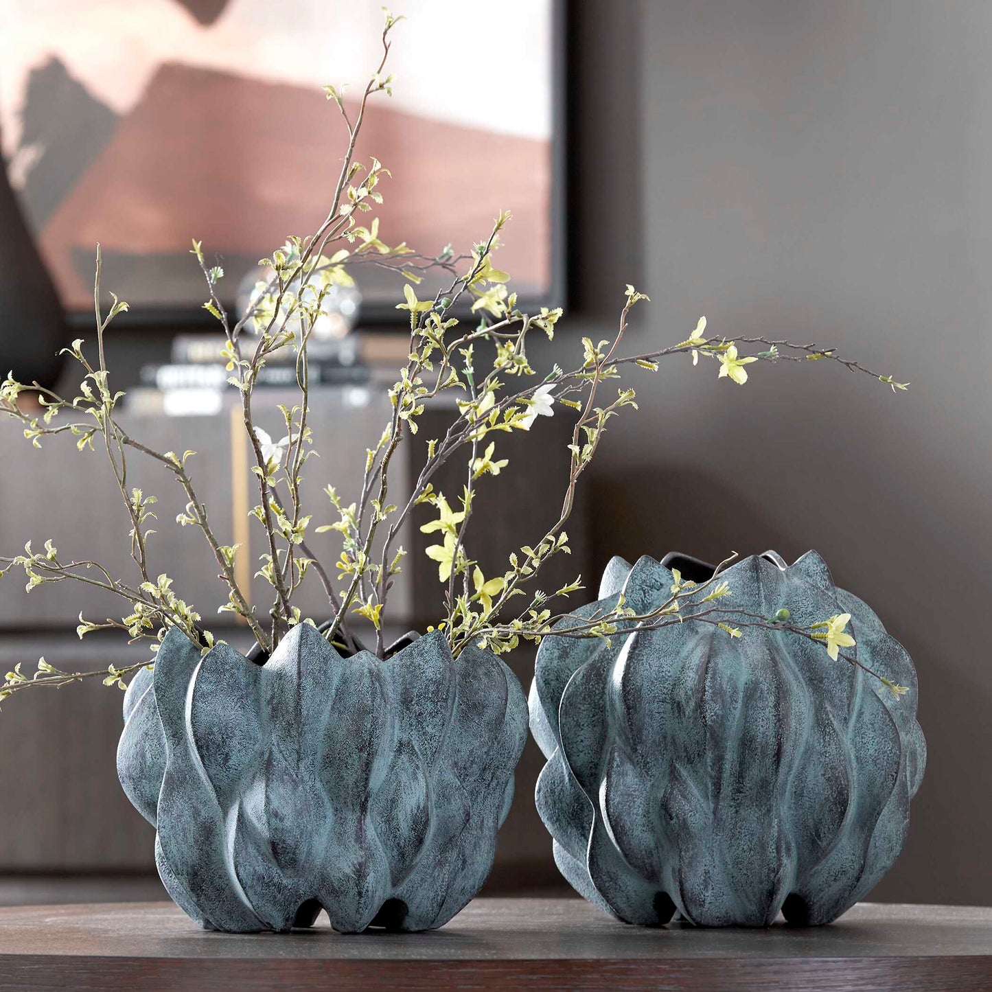 Verdant Bronze Vases Set/2