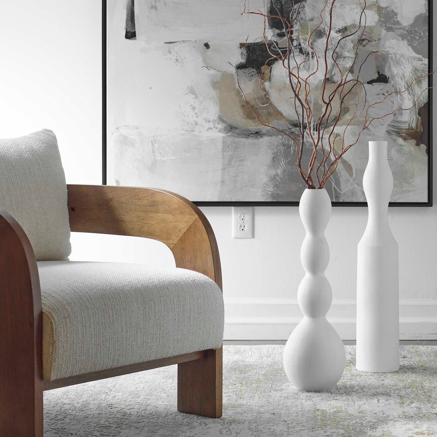 Forma White Ceramic Vases Large Set/2