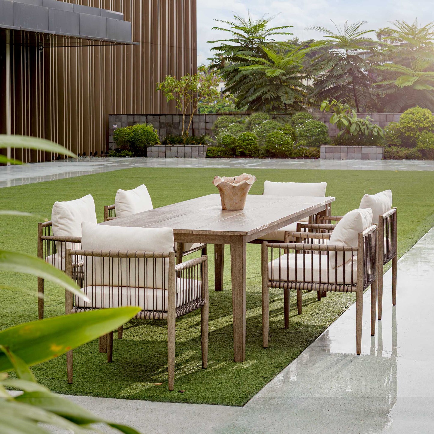 Teak Flow Natural Outdoor Bowl